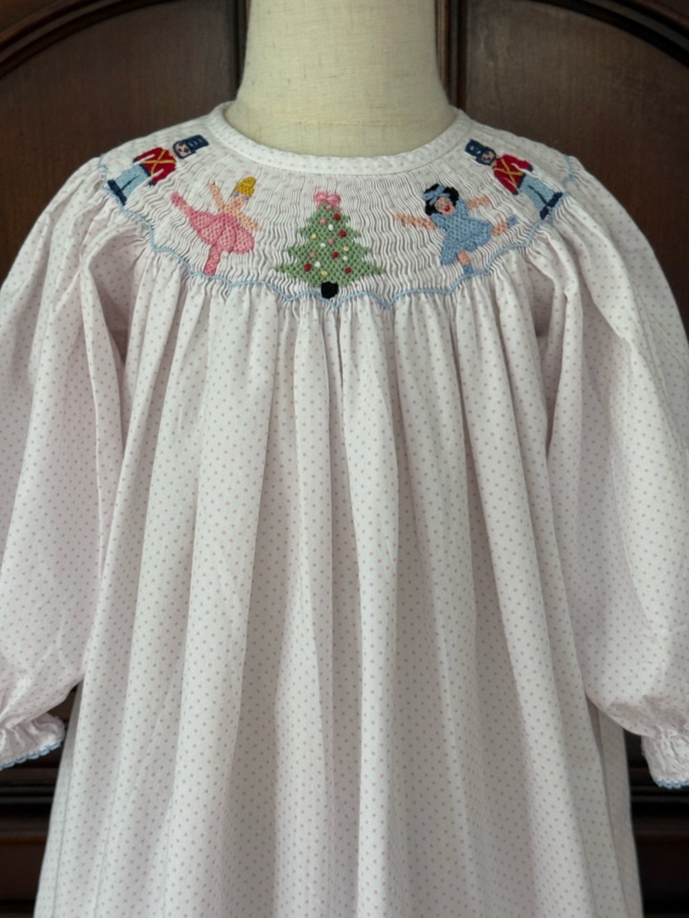 Shrimp & Grits Kids Smocked Nutcracker Ballerina Christmas Dress Girls 3T - Picture 12 of 16